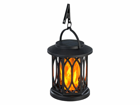 Lanterne de jardin solaire avec LED effet flamme