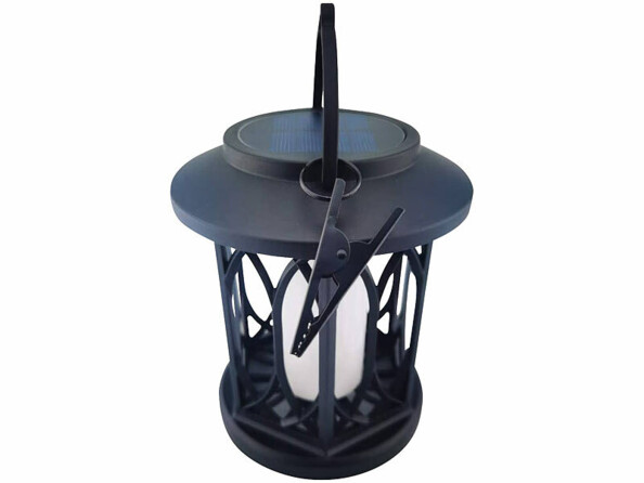Lanterne de jardin solaire avec LED effet flamme vue de dessus