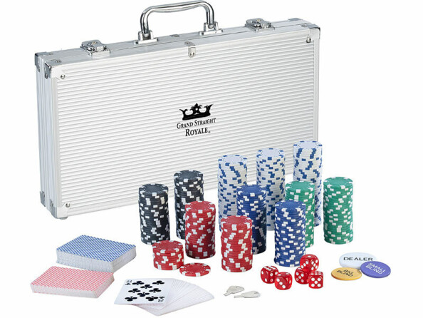 Mallette de poker en aluminium avec 300 jetons
