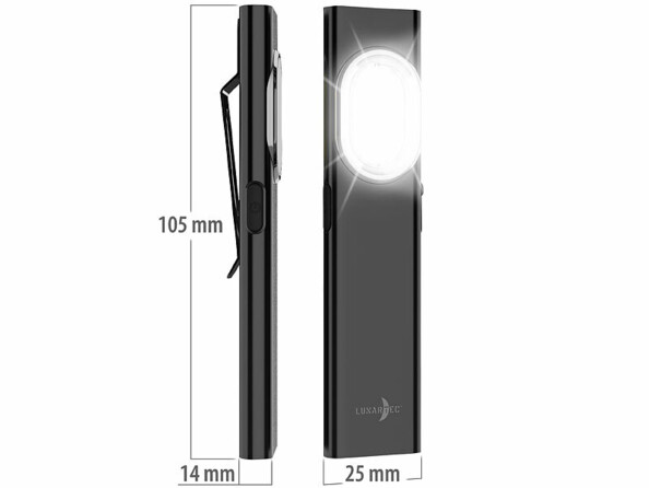 Mini lampe de travail et de poche avec dimensions en mm