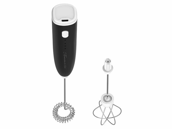 Mousseur à lait et fouet sans fil rechargeable vu du dessus