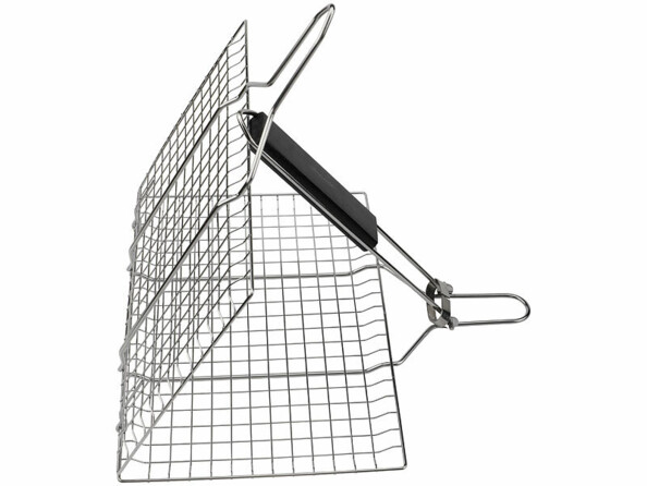 Panier à grillades en acier inoxydable vu de coté