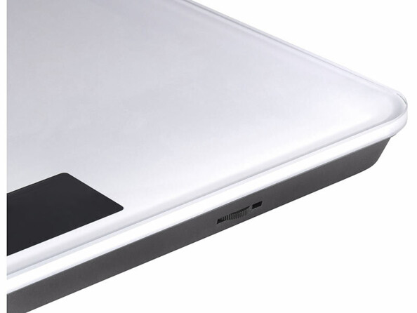 vus zoomée sur molette de réglage du pèse-personne jusqu'à 250 kg parlant