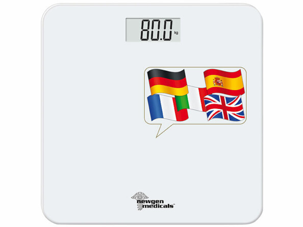 Pèse-personne jusqu'à 250 kg parlant avec 5 drapeaux