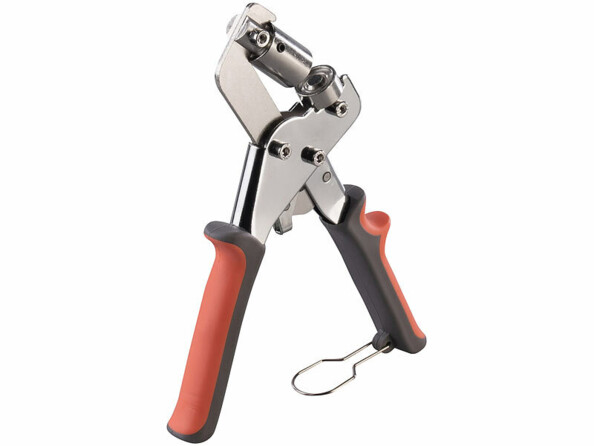 pince à oeillet professionnelle en acier vue de coté