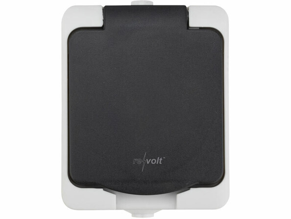 Prise électrique étanche en saillie vue de face