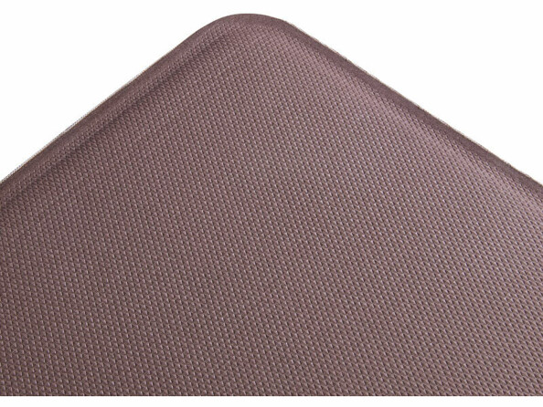 vue zoomée du dessous du tapis anti-fatigue pour poste de travail debout