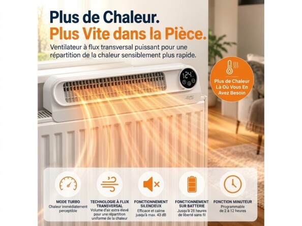Ventilateur de radiateur rechargeable