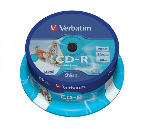 CD-R Verbatim AZO Wide Inkjet Printable (x25)