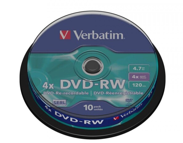 Lot de 10 DVD-RW AZO imprimables, par Verbatim