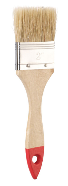 30 pinceaux plats à manche en bois et poils naturels de 3 tailles
