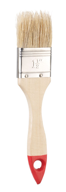 30 pinceaux plats à manche en bois et poils naturels de 3 tailles