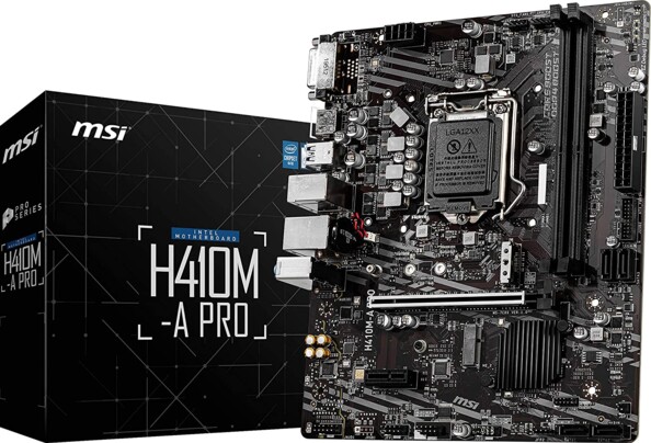 La carte mère MSI H410-1 Pro et son packaging.