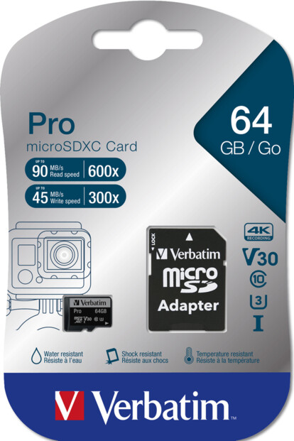 Carte micro SDXC avec adaptateur SD - 64 Go