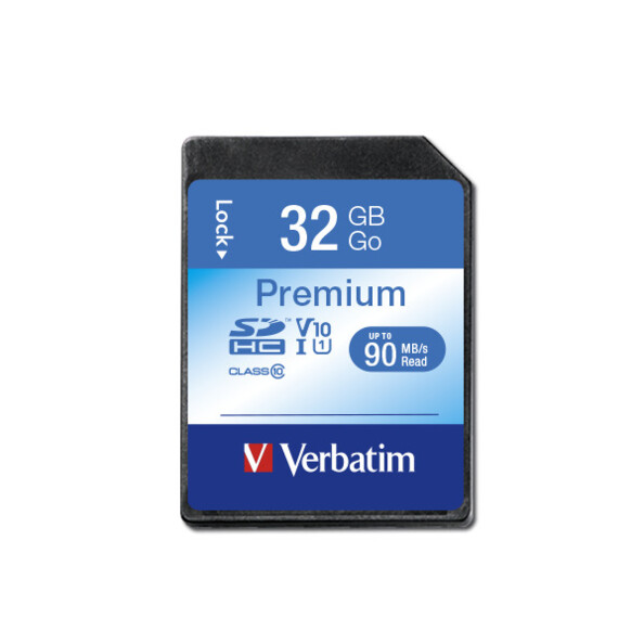 Carte SDHC U1 Premium - 32 Go Verbatim.