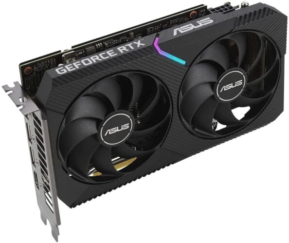 Carte graphique Asus Nvidia GeForce RTX pour processeur de PC gaming avec mémoire GDDR6 12 Go, double ventilateur axial et technologies performants Nvidia Ampere