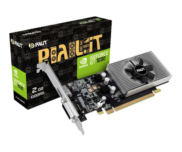 Packaging de la carte graphique GT1030 Palit GeForce 2 Go.