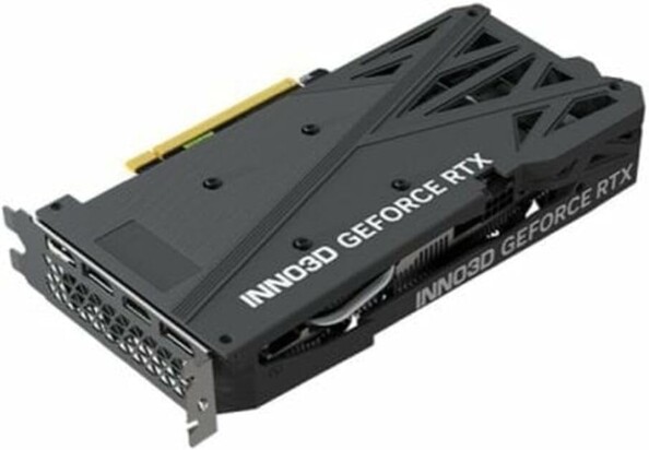 Vue arrière du boîtier rectangulaire coloris noir du GPU à double ventilateur