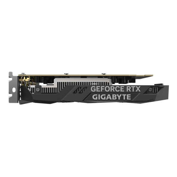 Côté droit du GPU Nvidia Geforce RTX Gigabyte avec interface PCIE 4.0