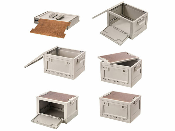 2 boîtes de rangement pliables 30 L avec étagère AB-100