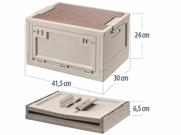 2 boîtes de rangement pliables 30 L avec étagère AB-100