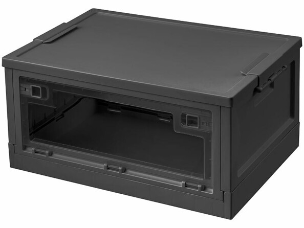 caisse de rangement pliable plastique avec couvercle et rabats