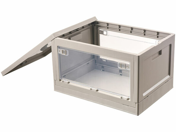 caisse de rangement pliable avec couvercle et volets ouvrables