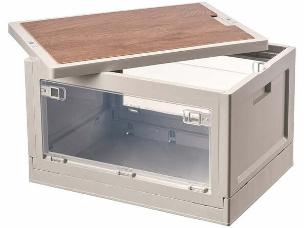caisse de rangement pliable avec couvercle et volets ouvrables