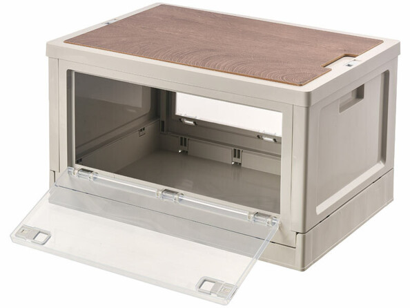 caisse de rangement pliable avec couvercle et volets ouvrables