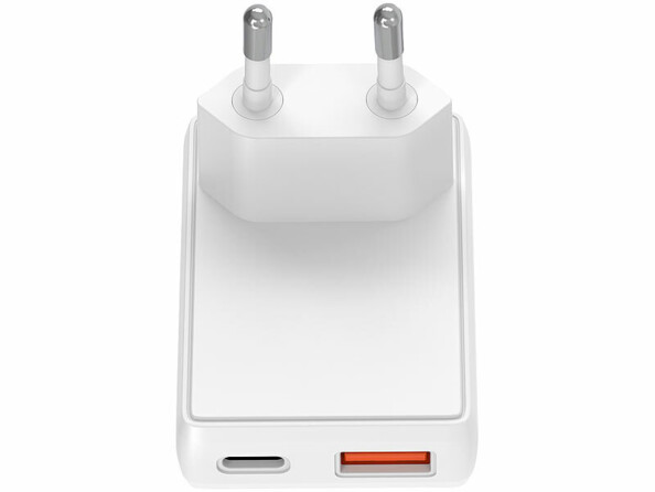 Chargeur secteur plat USB-A / USB-C 30 W vu de dessous