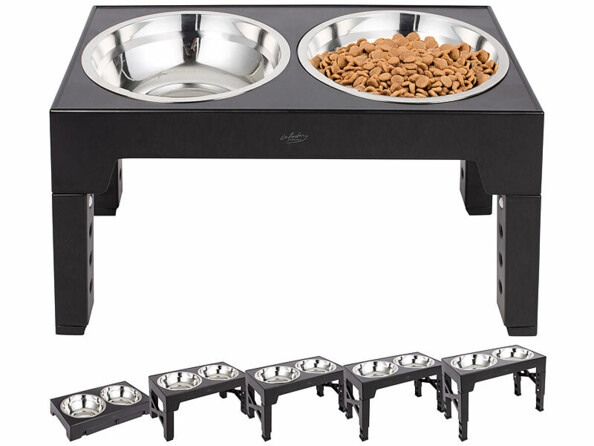 2 gamelles pour chien 1200 ml avec support réglable