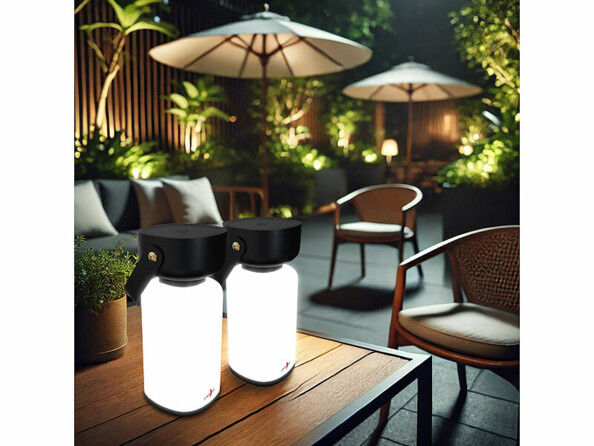 2 lanternes d’extérieur rechargeables LED 120 lm - coloris noir