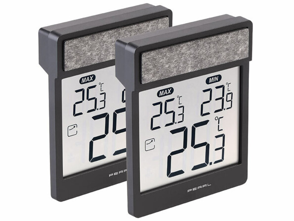 Pack de 2 thermomètres de fenêtre numériques de la marque PEARL