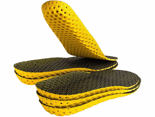 3 paires de semelles amortissantes respirantes vues dessus et dessous