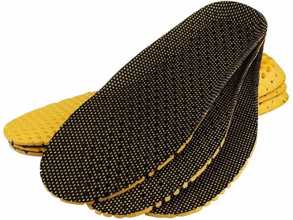 3 paires de semelles amortissantes respirantes vues dessus et dessous