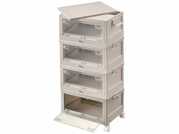 Pack de 2 boîtes de rangement AB-130 avec 4 roulettes