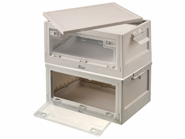 2 boîtes de rangement pliables 45 L coloris blanc de la marque Xcase