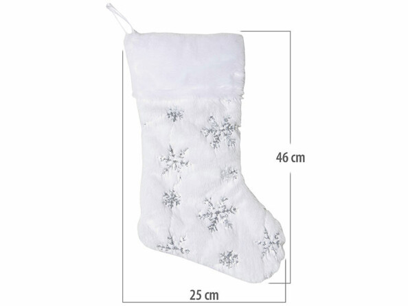 Chaussette de Noël à suspendre - étoiles argentées