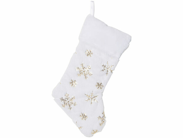 chaussette de Noël à suspendre - flocons doré