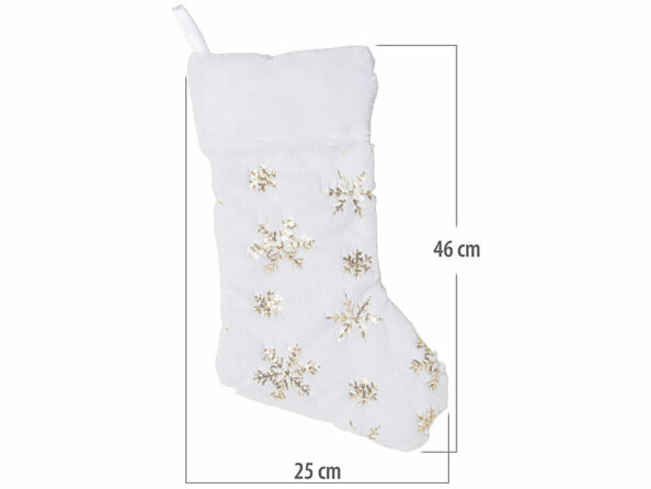 Chaussette de Noël à suspendre - flocons doré