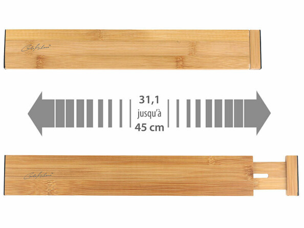 4 cloisons de tiroirs en bambou extensibles 38,1 à 45 cm