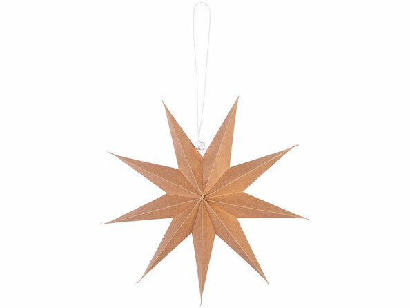 étoile pliable en papier Ø 30 cm coloris brun vue de face
