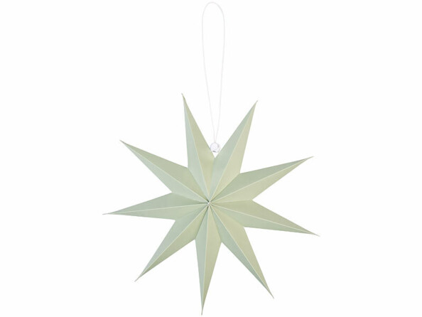 étoile pliable en carton 30 cm vert pastel vue de face