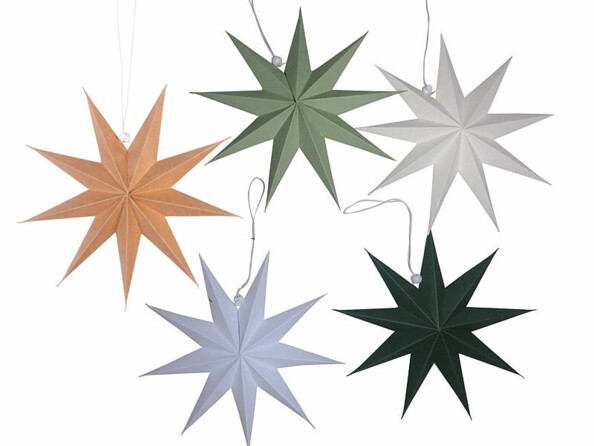 5 étoiles décoratives 30 cm vue dépliées de face