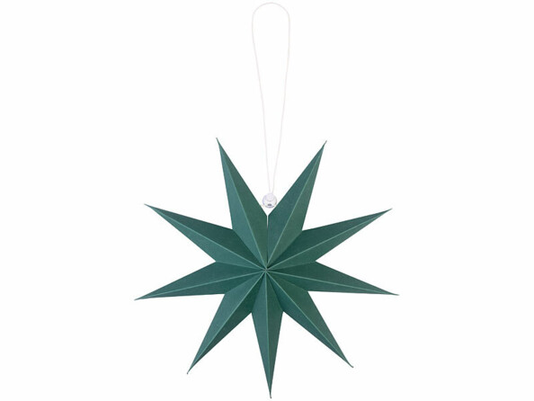 étoile pliable en carton 30 cm vert bouteille vue de face