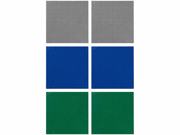 6 plaques pour briques de construction 25 x 25 cm vues de dessus