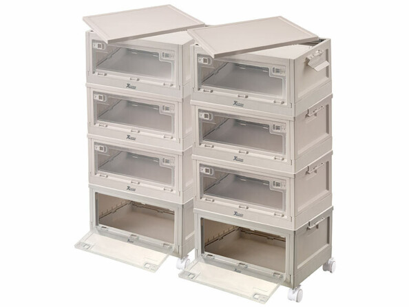 Pack de 8 boîtes de rangement AB-130 avec 8 roues