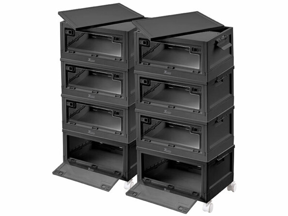 Pack de 8 boîtes de rangement AB-130 avec 8 roues