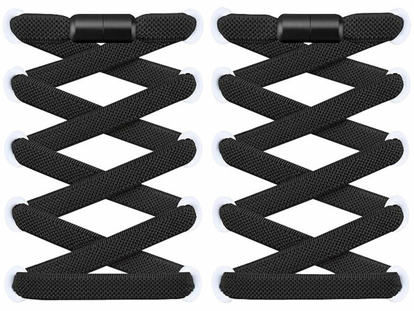 paire de lacets élastiques sans laçage vue de dessus