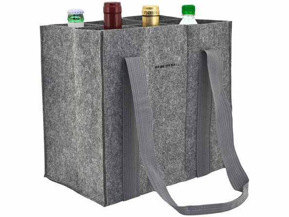 Sac de transport en feutre gris pour 6 bouteilles